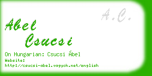 abel csucsi business card
